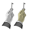 Hand holding key vector image