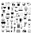 Set of cartoon mechanisms silhouettes vector image