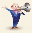 Cartoon man with megaphone vector image