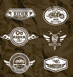 Motorcycle vintage labels set of emblems vector image