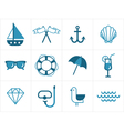 Summer sea icons vector image