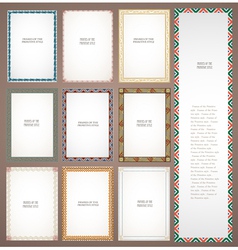 Set frames in tribal style vector image
