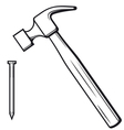Hammer and nail Hammer and nail vector image