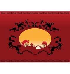 Abstract Asian Landscape vector image