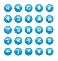 Web icons blue gloss vector image