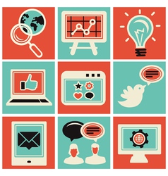 Internet marketing icons vector image