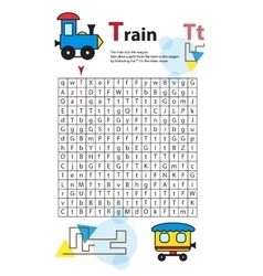 Letter Maze T This worksheet helps kids recognize Letter Maze T This worksheet helps kids recognize vector image