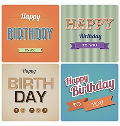 Vintage Happy Birthday Card EPS10 vector image