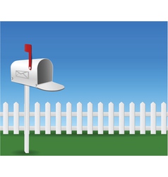 Mail box in the garden vector image