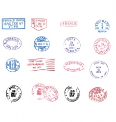 Postmarks traced vector image