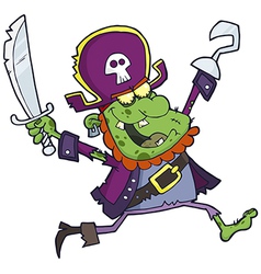 Cartoon Pirate Zombie With A Cutlas vector image