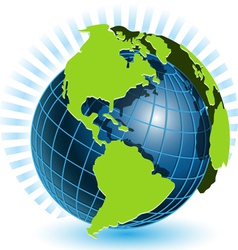 Globe and blue ray vector image