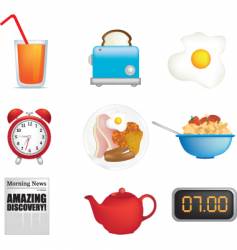 Breakfast icons vector image