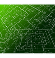 House plan on green background blueprint vector image