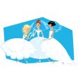 Three brides vector image