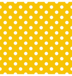 Seamless pattern white polka dot yellow background vector image