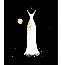 Wedding dress vector image