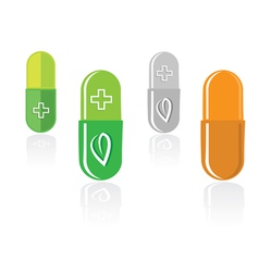 Pill capsules vector image
