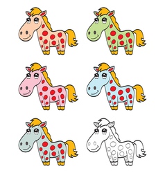 Cute cartoon horse vector image