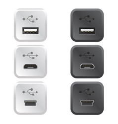 Collection of usb ports vector image