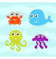 Cartoon sea creachers vector image