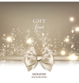 Gorgeous gift card with white bow and copy space vector image