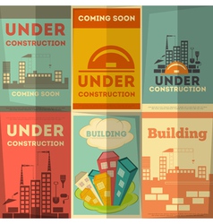 Under Construction Posters Design vector image