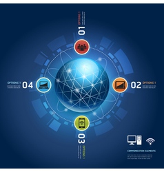 Global internet communication with orbits vector image