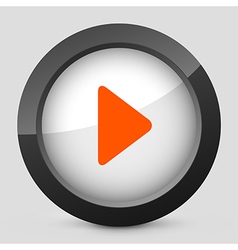 Orange and gray elegant glossy icon vector image