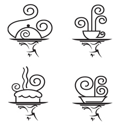 Restaurants icon set vector image