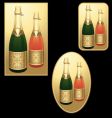Champagne bottles badges vector image
