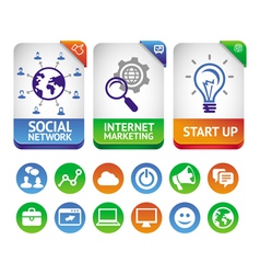 Internet marketing labels vector image