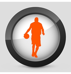 Orange and gray elegant glossy icon vector image