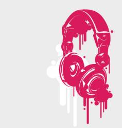 Dj headphones spray style vector image