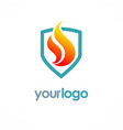 Fire shield logo Fire shield logo vector image