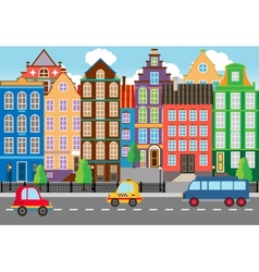 Seamless Cartooned City Life Graphic vector image