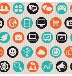 Seamless pattern with internet marketing icons vector image