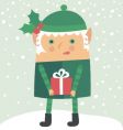 Cartoon Christmas elf vector image