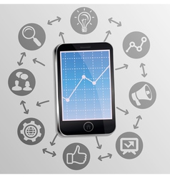 Internet marketing concept on mobile phone screen vector image