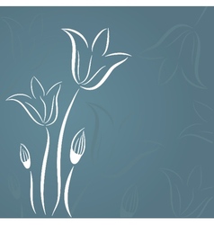 Decorative background with Tulips flowers vector image