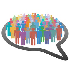Crowd social media people speech bubble network vector image