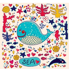 Happy Whale vector image