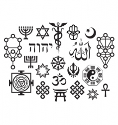 Oriental religious symbols vector image