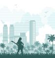 Music and city background vector image