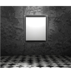 Picture frame in grunge empty interior vector image