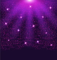 Falling sparkling purple particles and stars vector image