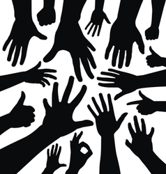 Hand silhouettes vector image