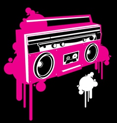 Ghetto blaster pop graf version vector image