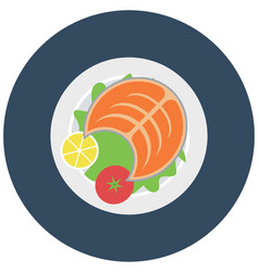 Fish delicious dish healthy eating Royalty Free Vector Image