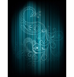 Background with peacock and stripes vector image